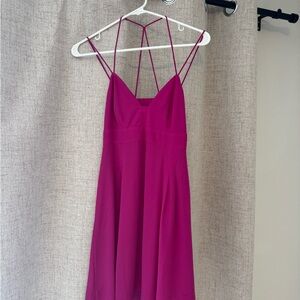 Express Fuchsia Backless Spaghetti Strap Dress